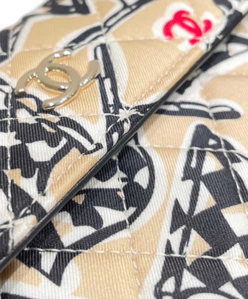 CHANEL（シャネル）CHANEL (シャネル) チェッカーフラッグショルダーケース ベージュ×ブラック サイズ:12の古着・服飾アイテム