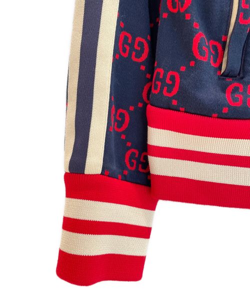 GUCCI（グッチ）GUCCI (グッチ) GGジャガードトラックジャケット ネイビー×レッド サイズ:Sの古着・服飾アイテム