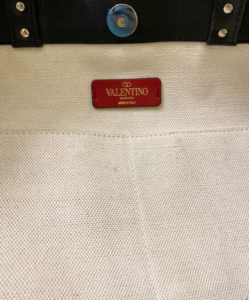 VALENTINO（ヴァレンティノ）VALENTINO (ヴァレンティノ) VLTN ロゴキャンバススモールトート アイボリー サイズ:スモールの古着・服飾アイテム