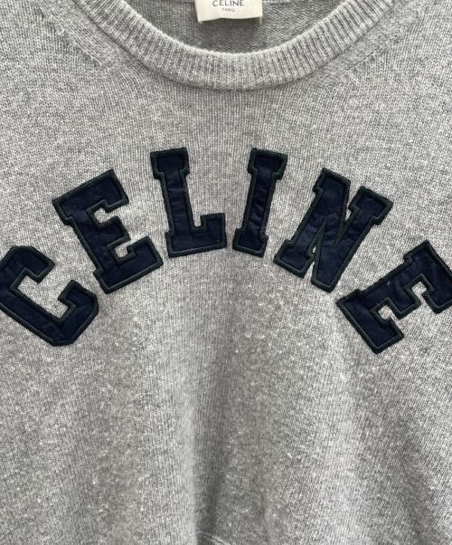 CELINE（セリーヌ）CELINE (セリーヌ) アスレチックセーター ライトグレー サイズ:Sの古着・服飾アイテム