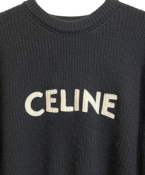 CELINE（セリーヌ）CELINE (セリーヌ) エンブロイダリーオーバーサイズニット ブラック サイズ:XSの古着・服飾アイテム