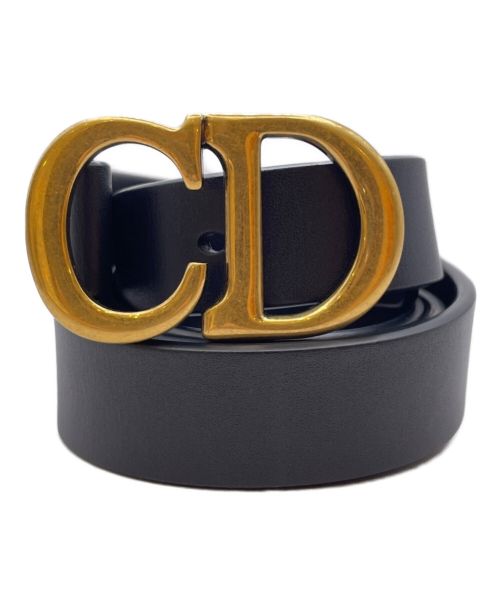 Christian Dior（クリスチャン ディオール）Christian Dior (クリスチャン ディオール) CDロゴサドルレザーベルト ブラック サイズ:70の古着・服飾アイテム