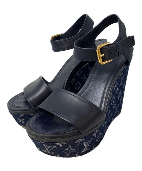 LOUIS VUITTON（ルイ ヴィトン）LOUIS VUITTON (ルイ ヴィトン) モノグラム総柄サンダル インディゴ サイズ:36 1/2の古着・服飾アイテム