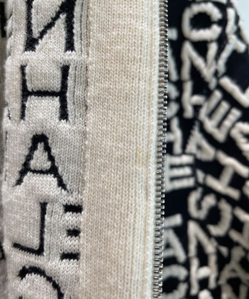 CHANEL（シャネル）CHANEL (シャネル) ロゴニットジップアップジャケット アイボリー×ブラック サイズ:34の古着・服飾アイテム