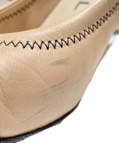 CHANEL（シャネル）CHANEL (シャネル) バレリーナ ヒールパンプス ベージュ×ブラック サイズ:36の古着・服飾アイテム