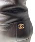 中古・古着 CHANEL (シャネル) ココマークレザーロングブーツ ブラック サイズ:37.5：35000円