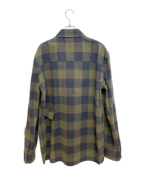 BOTTEGA VENETA（ボッテガベネタ）BOTTEGA VENETA (ボッテガベネタ) ブロックチェックカバーオールシャツ カーキ サイズ:50の古着・服飾アイテム