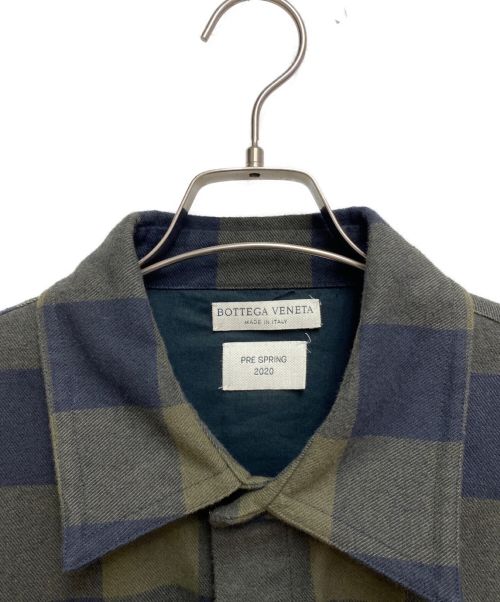 BOTTEGA VENETA（ボッテガベネタ）BOTTEGA VENETA (ボッテガベネタ) ブロックチェックカバーオールシャツ カーキ サイズ:50の古着・服飾アイテム