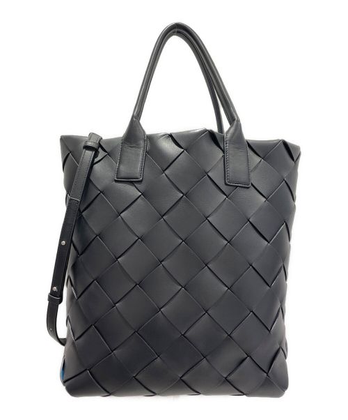 BOTTEGA VENETA（ボッテガベネタ）BOTTEGA VENETA (ボッテガベネタ) マキシイントレチャートトートバッグ ブラックの古着・服飾アイテム