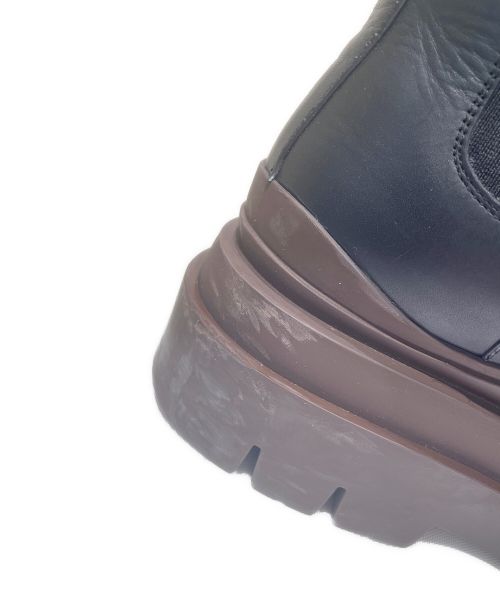 BOTTEGA VENETA（ボッテガベネタ）BOTTEGA VENETA (ボッテガベネタ) タイヤアンクルチェルシーブーツ ブラック×ブラウン サイズ:43の古着・服飾アイテム
