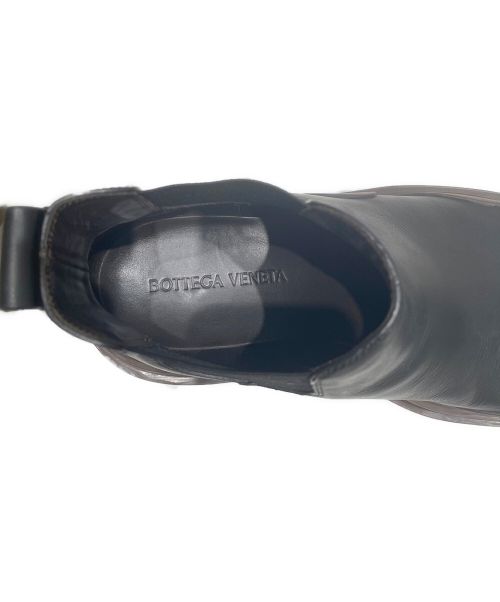 BOTTEGA VENETA（ボッテガベネタ）BOTTEGA VENETA (ボッテガベネタ) タイヤアンクルチェルシーブーツ ブラック×ブラウン サイズ:43の古着・服飾アイテム