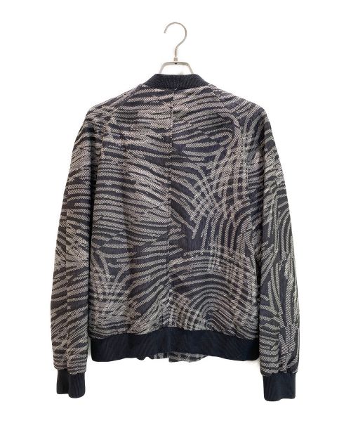 EMPORIO ARMANI（エンポリオアルマーニ）EMPORIO ARMANI (エンポリオアルマーニ) ジャガード総柄ジャケット グレー×ネイビー サイズ:50の古着・服飾アイテム