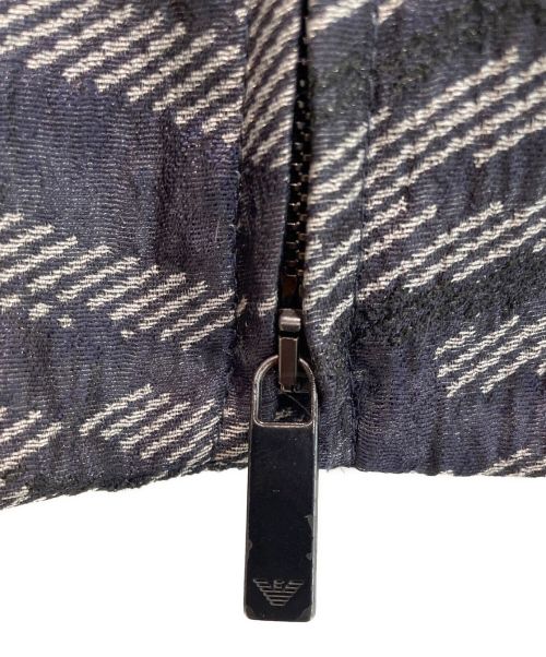 EMPORIO ARMANI（エンポリオアルマーニ）EMPORIO ARMANI (エンポリオアルマーニ) ジャガード総柄ジャケット グレー×ネイビー サイズ:50の古着・服飾アイテム