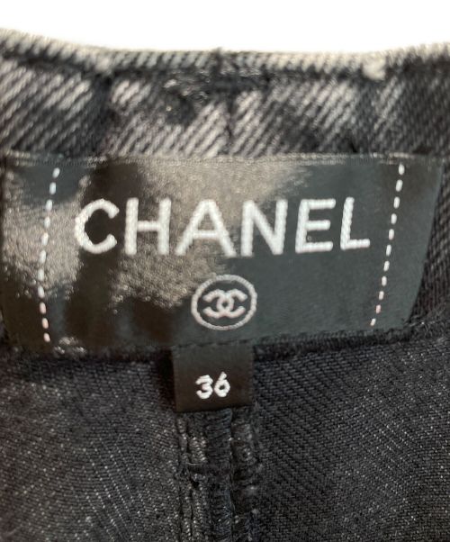CHANEL（シャネル）CHANEL (シャネル) マトラッセデニムパンツ ブラック サイズ:36の古着・服飾アイテム