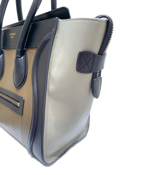 CELINE（セリーヌ）CELINE (セリーヌ) ラゲージマイクロ ブラック×カーキ サイズ:マイクロの古着・服飾アイテム