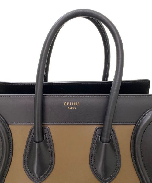 CELINE（セリーヌ）CELINE (セリーヌ) ラゲージマイクロ ブラック×カーキ サイズ:マイクロの古着・服飾アイテム