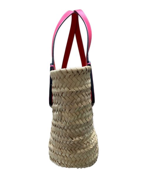 Christian Louboutin（クリスチャン・ルブタン）Christian Louboutin (クリスチャン・ルブタン) Loubishore カゴバッグ ナチュラル×ピンクの古着・服飾アイテム