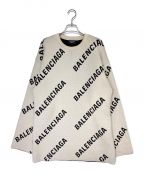 BALENCIAGAバレンシアガ）の古着「ALLOVER LOGO KNIT」｜アイボリー