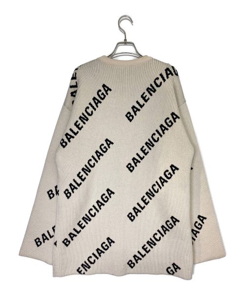BALENCIAGA（バレンシアガ）BALENCIAGA (バレンシアガ) ALLOVER LOGO KNIT アイボリー サイズ:XSの古着・服飾アイテム