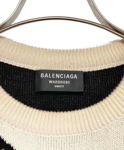BALENCIAGA（バレンシアガ）BALENCIAGA (バレンシアガ) ALLOVER LOGO KNIT アイボリー サイズ:XSの古着・服飾アイテム