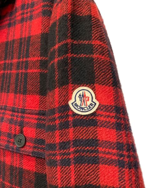MONCLER（モンクレール）MONCLER (モンクレール) FLOBERT/チェック柄ダウンジャケット レッド サイズ:4の古着・服飾アイテム