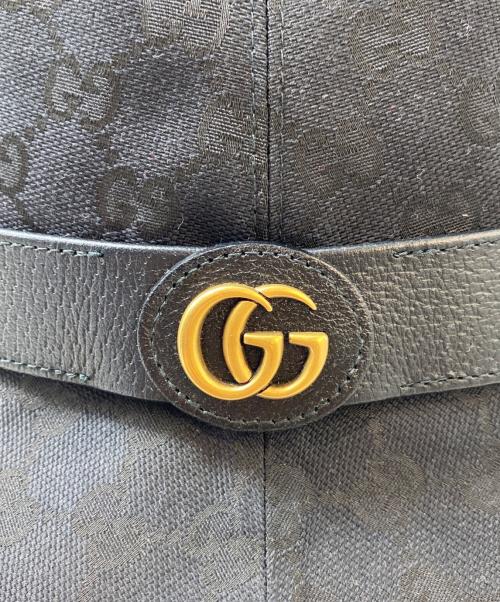 GUCCI（グッチ）GUCCI (グッチ) GGキャンバス フェドラハット ブラック サイズ:Mの古着・服飾アイテム