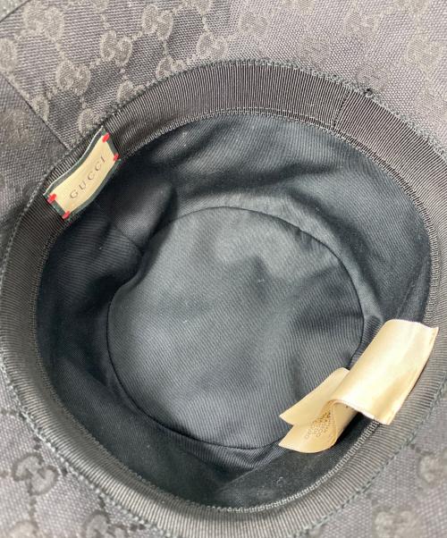 GUCCI（グッチ）GUCCI (グッチ) GGキャンバス フェドラハット ブラック サイズ:Mの古着・服飾アイテム