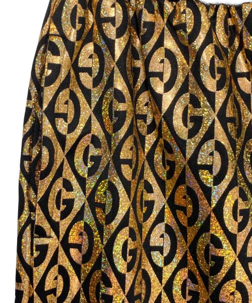 GUCCI（グッチ）GUCCI (グッチ) ゴールド総柄リブパンツ ゴールド サイズ:XSの古着・服飾アイテム