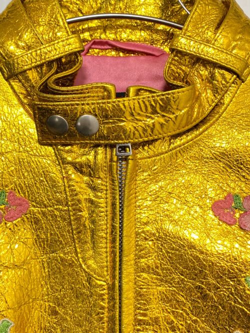 GUCCI（グッチ）GUCCI (グッチ) DOVER STREET MARKET (ドーバー ストリート マーケット) DSM special Biker Jacket ゴールド サイズ:40の古着・服飾アイテム