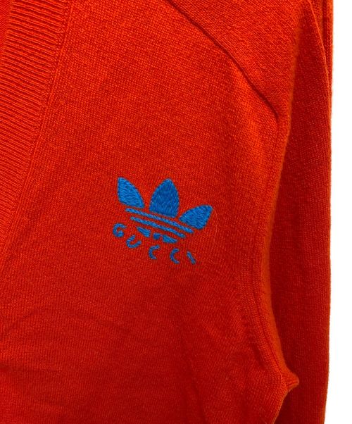 GUCCI（グッチ）GUCCI (グッチ) adidas (アディダス) GGソフトウールカーディガン レッド サイズ:XXSの古着・服飾アイテム