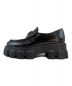 PRADA (プラダ) モノリス ブラッシュドレザー ポインテッドトゥ ローファー ブラック サイズ:34 1/2：99800円