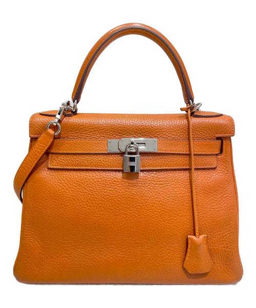 HERMES（エルメス）HERMES (エルメス) ケリー28 内縫い ▢H刻印 シルバー金具 オレンジ サイズ:28の古着・服飾アイテム