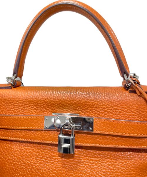 HERMES（エルメス）HERMES (エルメス) ケリー28 内縫い ▢H刻印 シルバー金具 オレンジ サイズ:28の古着・服飾アイテム