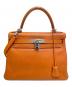 HERMES（エルメス）の古着「ケリー28 内縫い ▢H刻印 シルバー金具」｜オレンジ