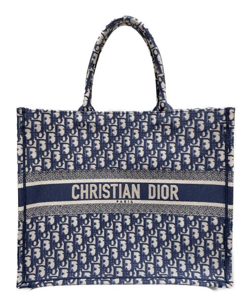 Christian Dior（クリスチャン ディオール）Christian Dior (クリスチャン ディオール) ブックトート ネイビー サイズ:ラージの古着・服飾アイテム
