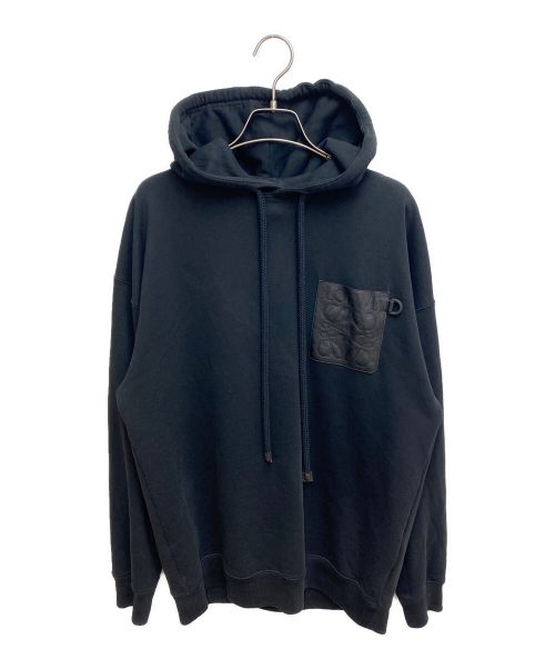LOEWE（ロエベ）LOEWE (ロエベ) 22SS アナグラムレザーパッチプルオーバー  ブラック サイズ:Sの古着・服飾アイテム