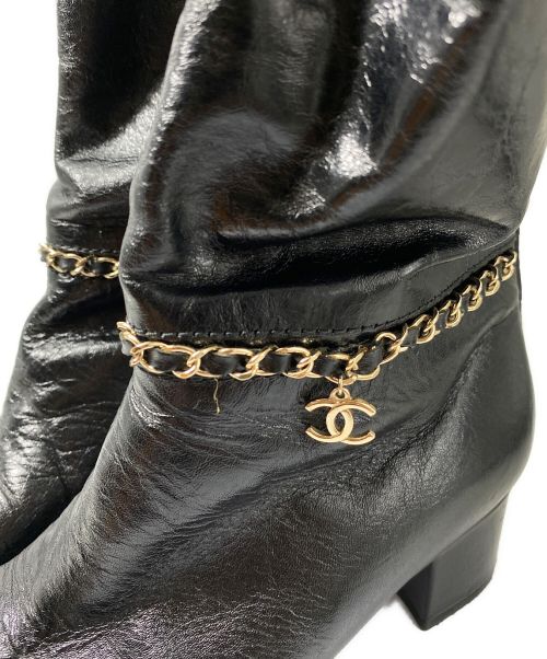 CHANEL（シャネル）CHANEL (シャネル) ココマーク ロング ブーツ ブラック サイズ:38Ｃの古着・服飾アイテム