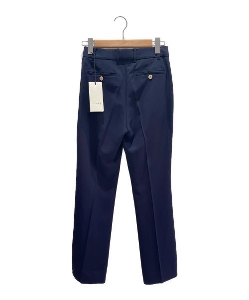 GUCCI（グッチ）GUCCI (グッチ) アンクル丈 ブーツカット ストレッチ パンツ ネイビー サイズ:36の古着・服飾アイテム