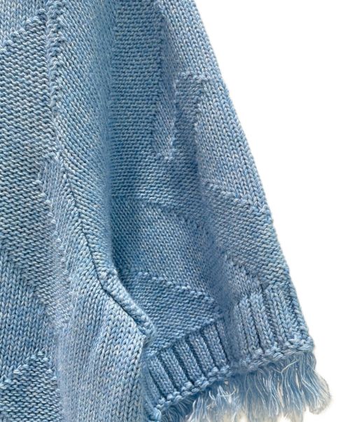 FENDI（フェンディ）FENDI (フェンディ) ズッカ柄コットンフリンジサマーニット スカイブルー サイズ:52の古着・服飾アイテム