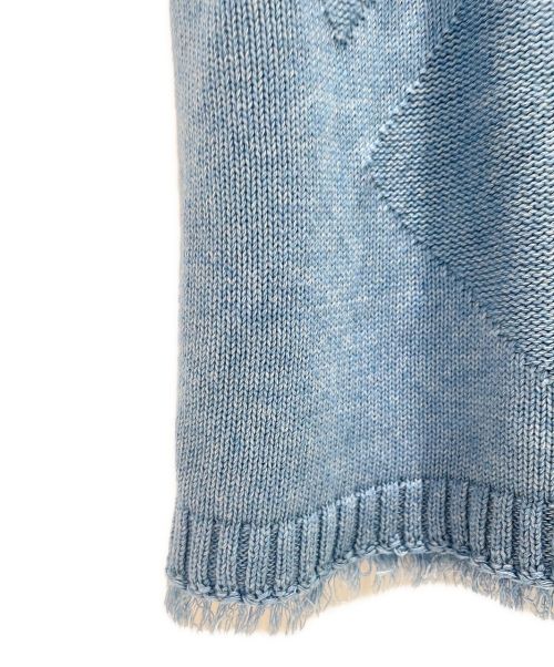 FENDI（フェンディ）FENDI (フェンディ) ズッカ柄コットンフリンジサマーニット スカイブルー サイズ:52の古着・服飾アイテム