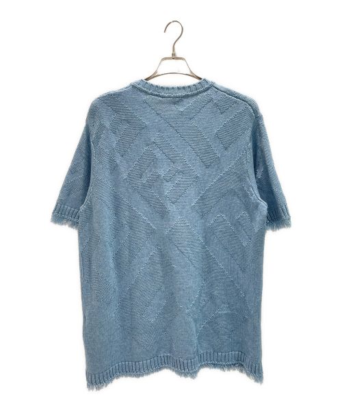 FENDI（フェンディ）FENDI (フェンディ) ズッカ柄コットンフリンジサマーニット スカイブルー サイズ:52の古着・服飾アイテム