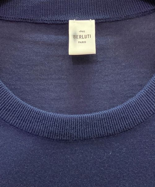 Berluti（ベルルッティ）Berluti (ベルルッティ) パッチワーククルーネックニット ネイビー サイズ:XLの古着・服飾アイテム