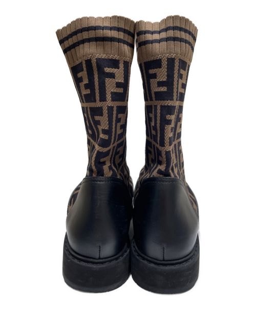 FENDI（フェンディ）FENDI (フェンディ) ロココブーツ ブラック×ブラウン サイズ:38の古着・服飾アイテム