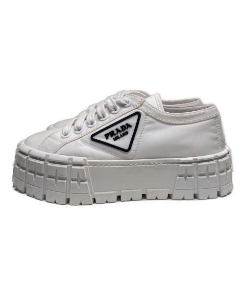PRADA（プラダ）PRADA (プラダ) ダブルホイール ナイロンギャバジン スニーカー ホワイト サイズ:36の古着・服飾アイテム