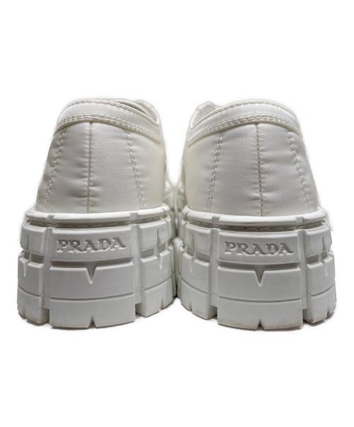 PRADA（プラダ）PRADA (プラダ) ダブルホイール ナイロンギャバジン スニーカー ホワイト サイズ:36の古着・服飾アイテム