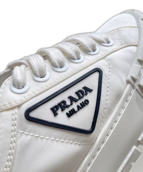 PRADA（プラダ）PRADA (プラダ) ダブルホイール ナイロンギャバジン スニーカー ホワイト サイズ:36の古着・服飾アイテム