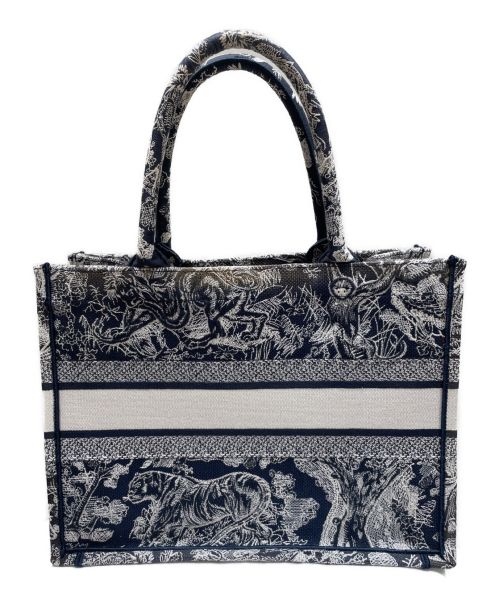 Christian Dior（クリスチャン ディオール）Christian Dior (クリスチャン ディオール) BOOK TOTE MEDIUM ネイビー×ホワイト サイズ:Mの古着・服飾アイテム