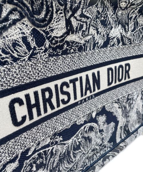 Christian Dior（クリスチャン ディオール）Christian Dior (クリスチャン ディオール) BOOK TOTE MEDIUM ネイビー×ホワイト サイズ:Mの古着・服飾アイテム