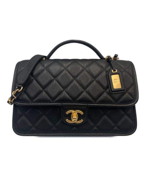 CHANEL（シャネル）CHANEL (シャネル) スモールトップハンドルショルダーバッグ ブラック サイズ:25の古着・服飾アイテム
