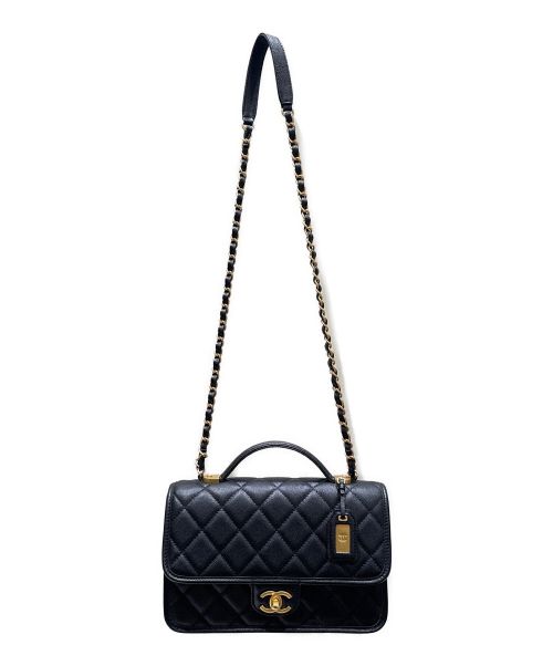 CHANEL（シャネル）CHANEL (シャネル) スモールトップハンドルショルダーバッグ ブラック サイズ:25の古着・服飾アイテム
